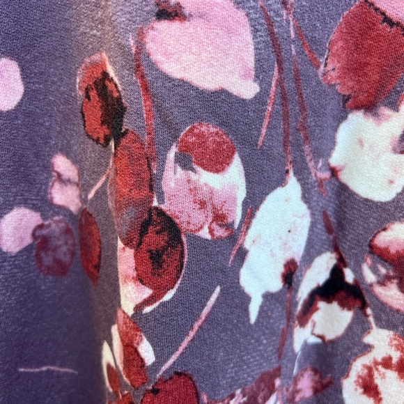 PURE JILL Affinity French Terry Floral Raisin Dress Women’s Medium NWT NEW - Picture 4 of 11
